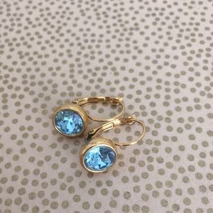 Aquamarine and gold drop earrings